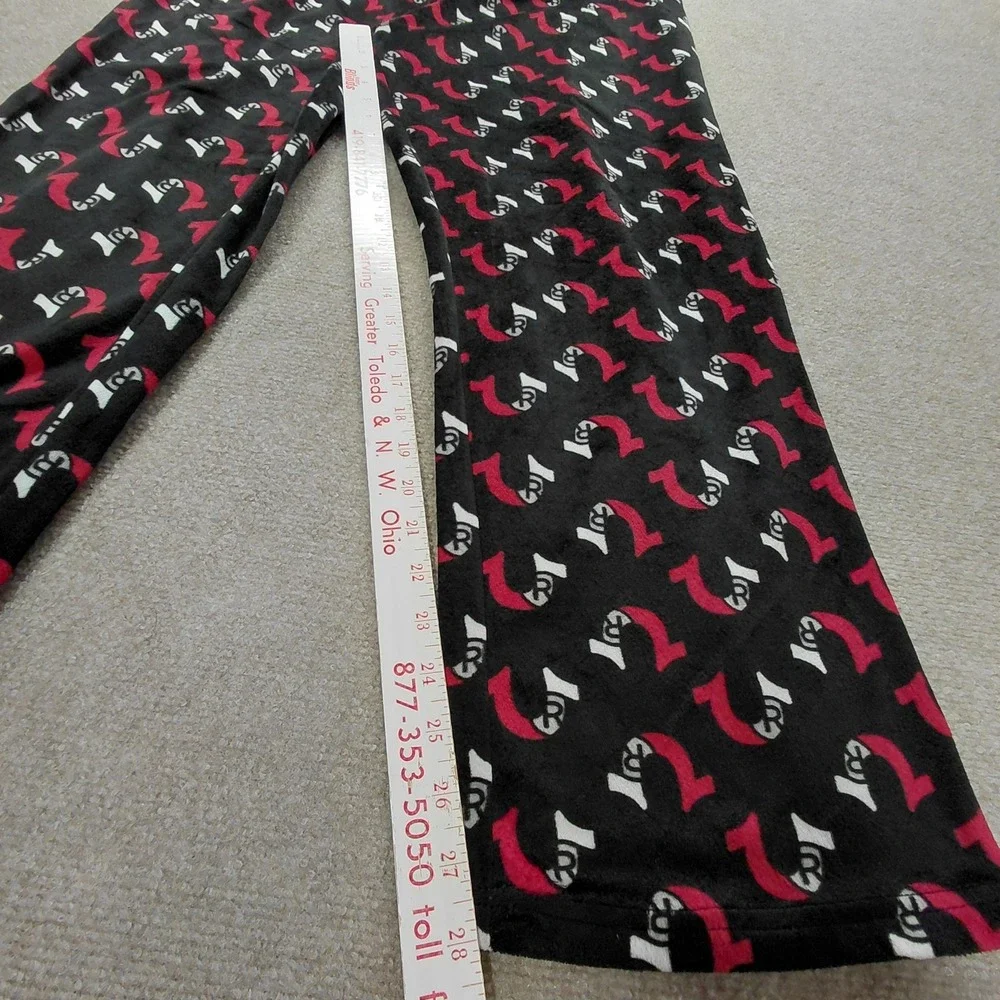 True Religion Black W/Red Logo All Over Print Velour Fleece Lounge Pants Mens XL